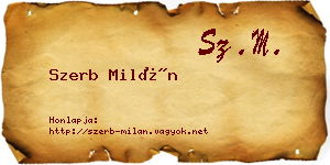 Szerb Milán névjegykártya